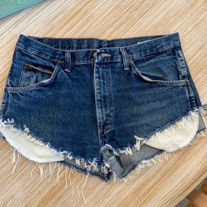 Wrangler distressed cut off jean shorts